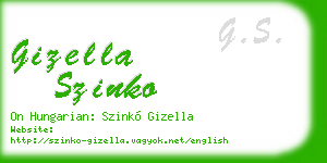gizella szinko business card